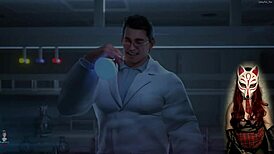 Check out this gamer girl in a see-through bra playing that porn game