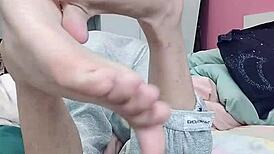 Wow! Slim Gay Teen Sucks His Own Sexy Feet!