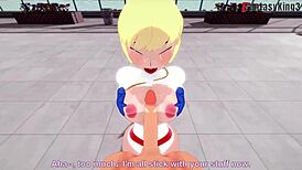 Experience the intriguing POV fantasy of Power Girl and Superman in this 3D cartoon hentai adventure