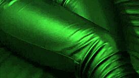 Hairless Rock Chick In Leather Biker Outfit