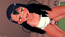 Hey Nagatoro, naked in just a towel, ready to play?