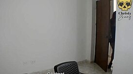 The curvy milf with pierced nipples deepthroats the fan's big cock