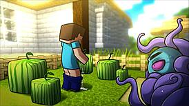 Steve fucks sexy watermelon in Hornycraft parody game! 🍉