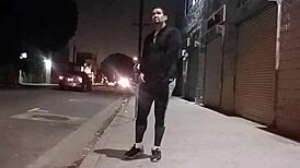 just another day, this gay latino with a bubble butt is selling his holes on the street