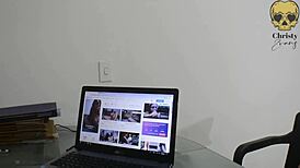 The curvy milf with pierced nipples deepthroats the fan's big cock