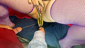 up close cum and piss play in kinky homemade session