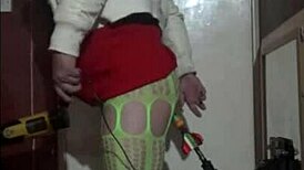 Shy bisexual enjoys dildo insertion and crossdressing masturbation