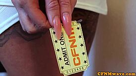 British femdoms tug sub in front of voyeurs