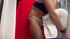 Hidden Camera In Dressing Room Catches Mature Woman With Big Nipples