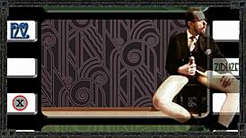 in the ziblizet intro film from 2015, an old gay daddy in costumes with garter belt and socks wears glasses