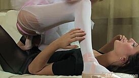 Cosplay scene with ripped clothes and toys