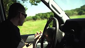 Hitching teen gets throat slammed hard by rough maledom in outdoor domination