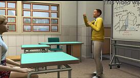 Wow, this teacher bangs his student right in the classroom! Unbelievable!