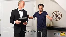 wow, watching my shaved wife get creampied by another man!