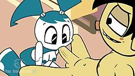 Jenny and Sheldon parody sex with creampie and facial