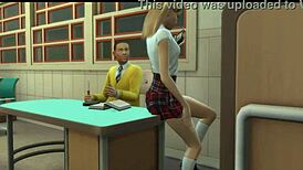 Wow, this teacher bangs his student right in the classroom! Unbelievable!