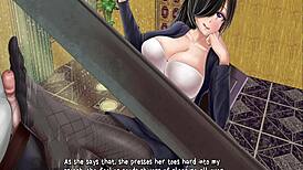 footjob under desk in horror mansion anime