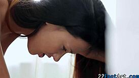 Pretty Slut Gives Footjob Cumshot