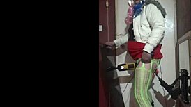 Shy bisexual enjoys dildo insertion and crossdressing masturbation