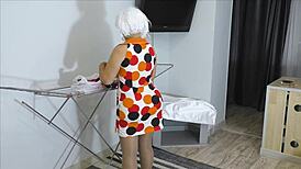 an old housewife stretches for bigger things