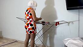 an old housewife stretches for bigger things