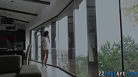 footjob slut receives oral pleasure from european babe