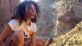 Girlfriend Squirts During Outdoor Blowjob and Assfucking in Canyon