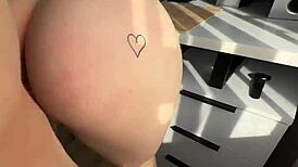 Slutty stepsister lured stepbrother into a wild pussy creampie POV