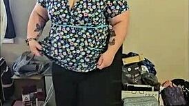 bbw dances seductively to milkshake