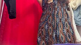 Hidden Camera In Dressing Room Catches Mature Woman With Big Nipples