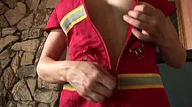 Cassidy reveals her wet body under uniform, eager for blowjob and fucking