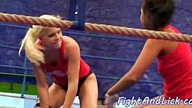 Euro Dykes Wrestle Hard and Lick Pussy on the Floor in Fierce Fight