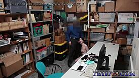 Black teen 18+ big tits striptease suspect was caught red handed by store