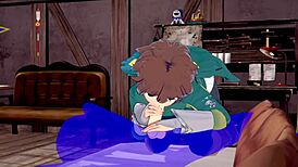 Konosuba yaoi, I’m blown away by Kazuma’s cum-filled blowjob in Japanese anime gay porn