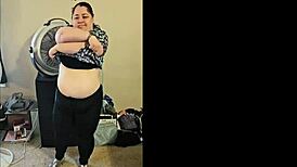 bbw dances seductively to milkshake