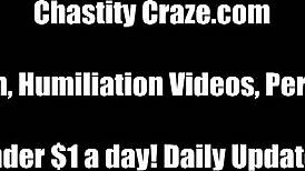 Its finally time to unlock your chastity device in bondage femdom pov