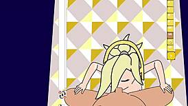 overwatch mercy rides cowgirl for anal creampie in cartoon