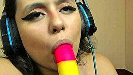 Naughty Latina Witch Loves Steamy Video Calls with Wet Close-Up Action