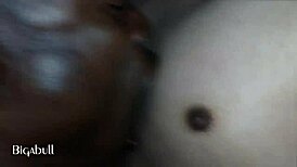 she sucked a black guy's big cock at night in the dark.