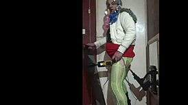 Shy bisexual enjoys dildo insertion and crossdressing masturbation