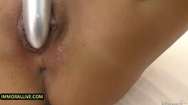 Bubble butt teen lexi layo cums with cameraman help