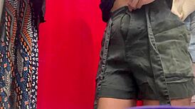 Hidden Camera In Dressing Room Catches Mature Woman With Big Nipples