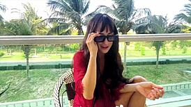 Sexy girl reveals makeup secrets for a flawless face