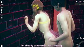 I bent Misaki over in Honey Select 2's nude doggystyle scene