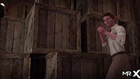 In the hentai world, a sexy teen girl with a big ass jerks my cock in an anime adventure