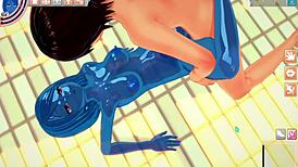 Slimegirl gets wild in 3d hentai pool scene