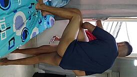 Damn, banging near the window while my cuckold watches with the neighbor!