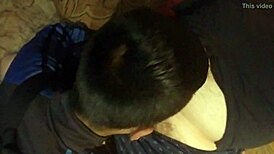 Can you believe this gay blowjob after intense fucking?