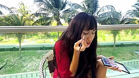 Sexy girl reveals makeup secrets for a flawless face