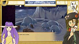 brunette group in avatar lesbian game orgy